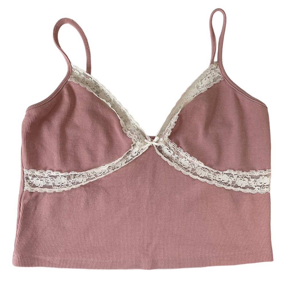 Pink Lace Trim Tank